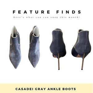 Casadei Gray Ankle Boots